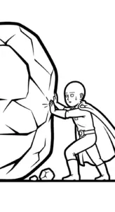 download hình tô màu Saitama cho bé