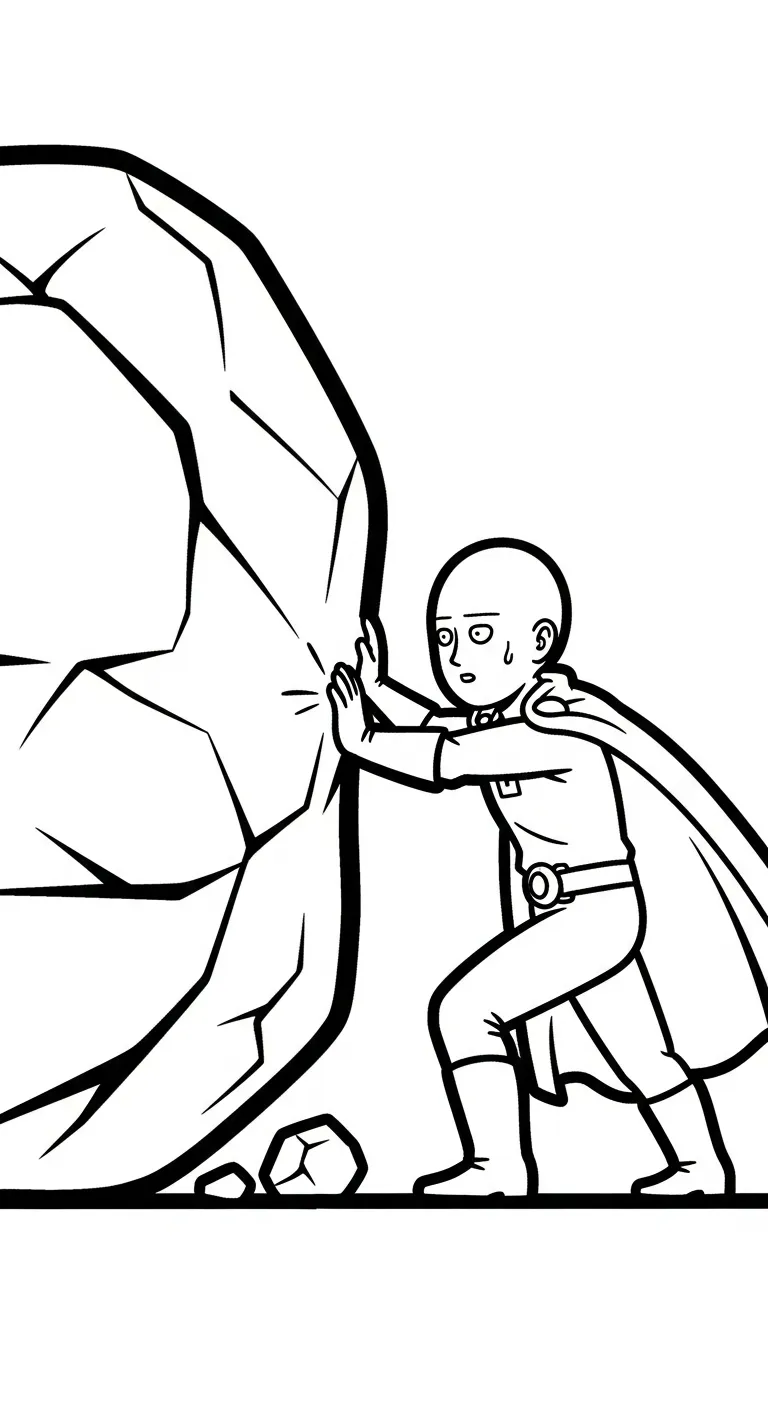 download hình tô màu Saitama cho bé