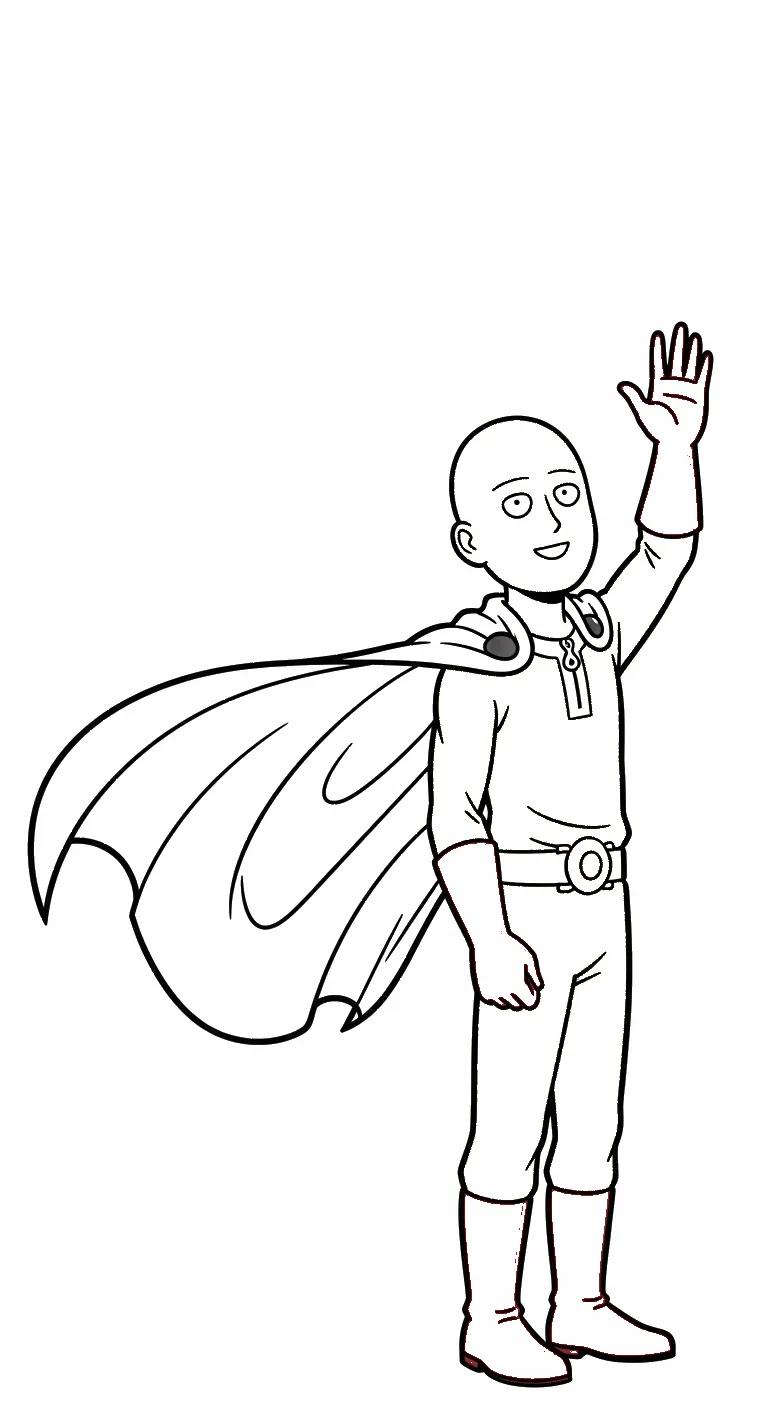 tranh tô màu Saitama cho bé tải miễn phí