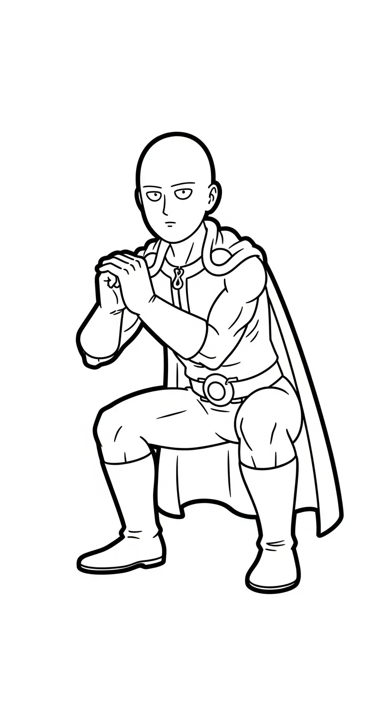 hình tô màu Saitama cho bé 3 tuổi miễn phí