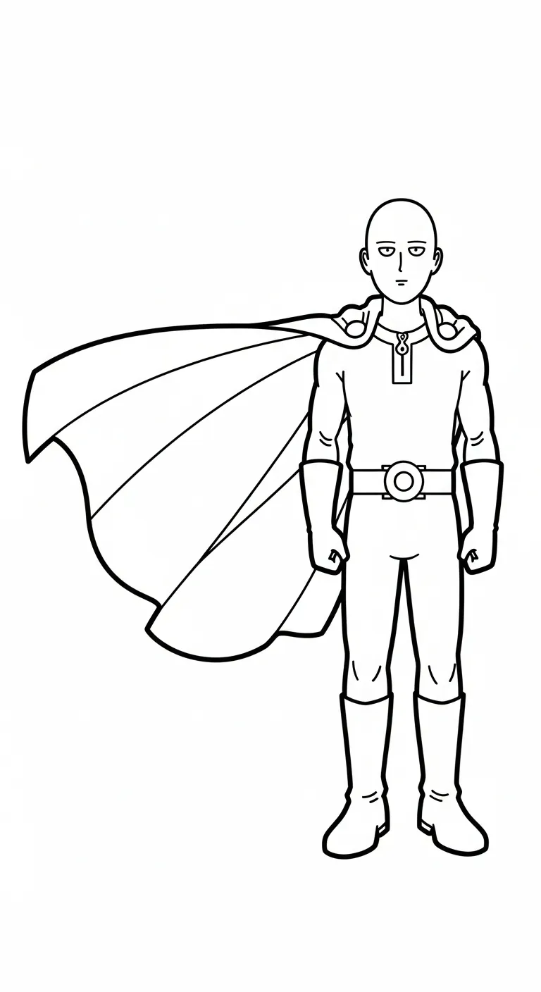 download hình tô màu Saitama miễn phí