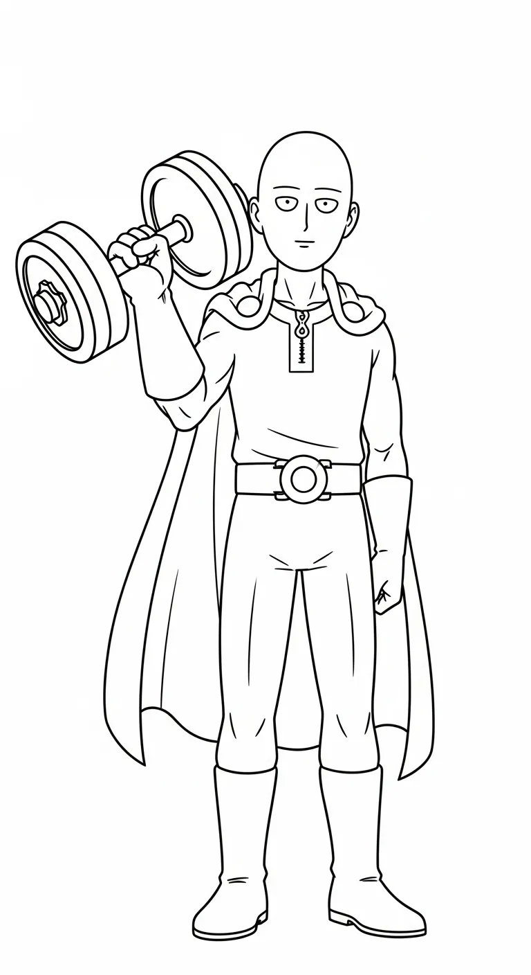 tải hình tô màu Saitama cho bé 3 tuổi