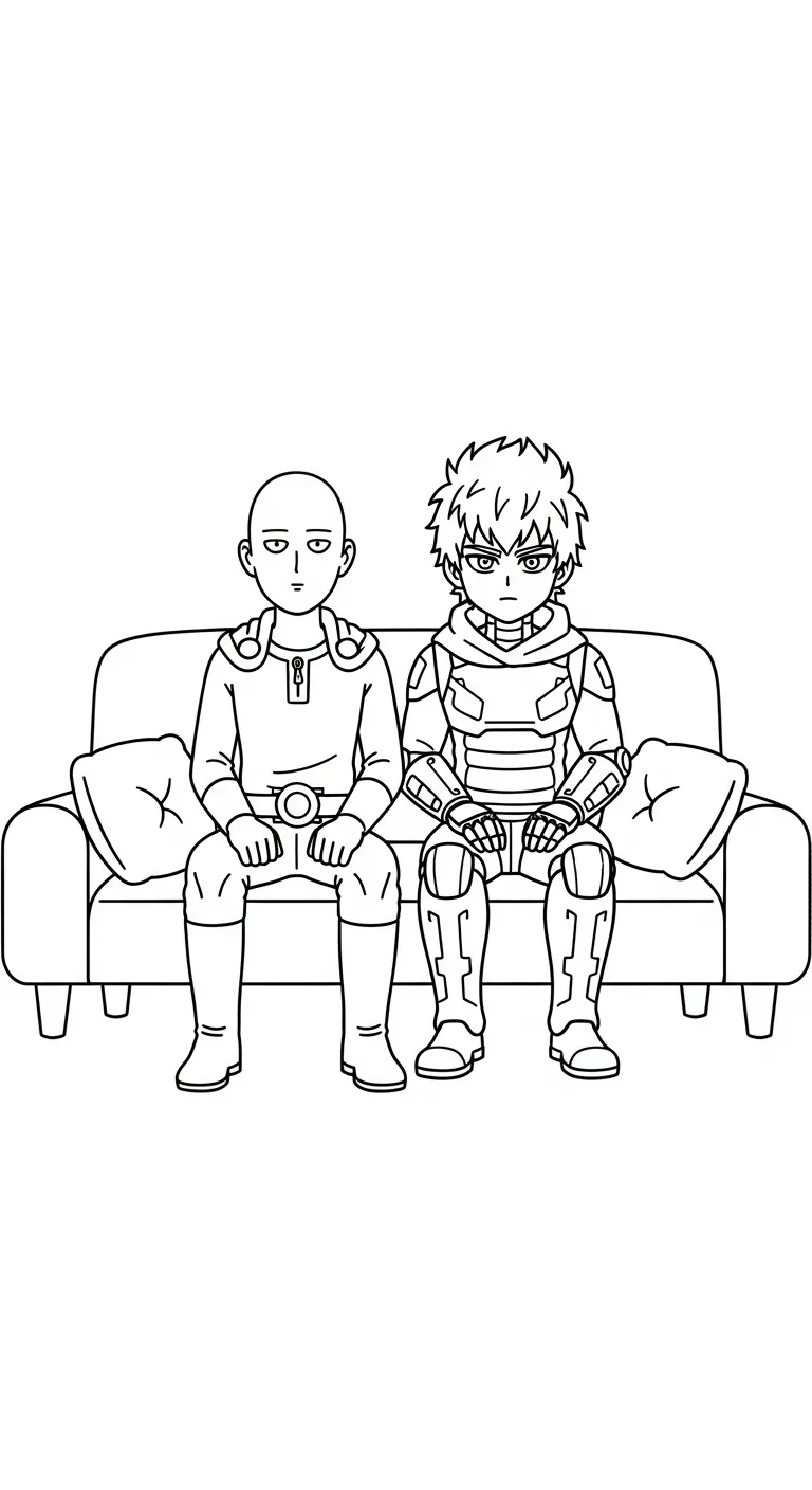 tải hình tô màu Saitama cho bé 7 tuổi