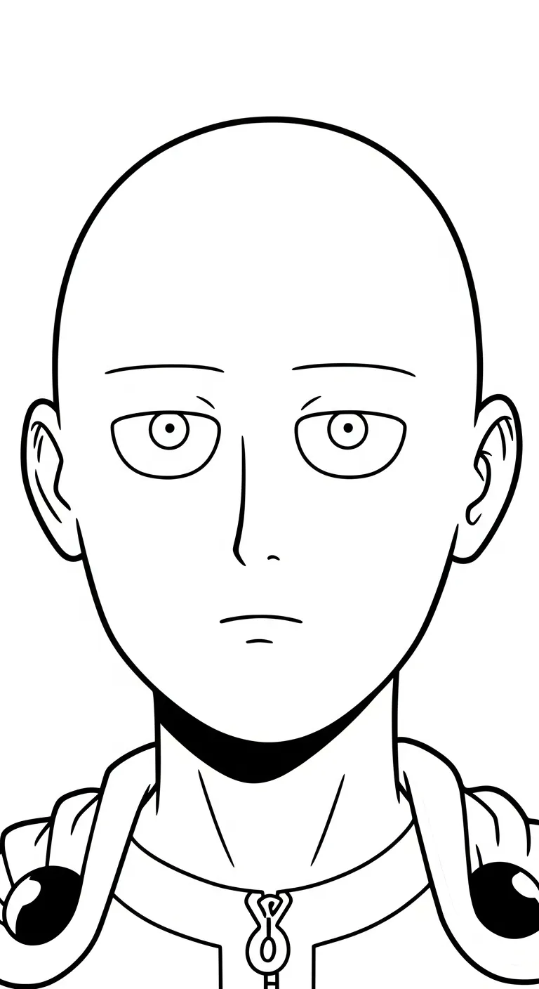 tranh tô màu Saitama cho bé 8 tuổi