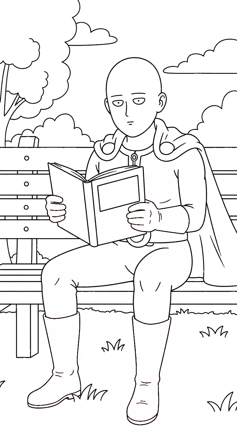 in tranh tô màu Saitama cho bé 7 tuổi