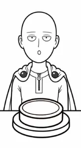 tranh tô màu Saitama cho bé 7 tuổi