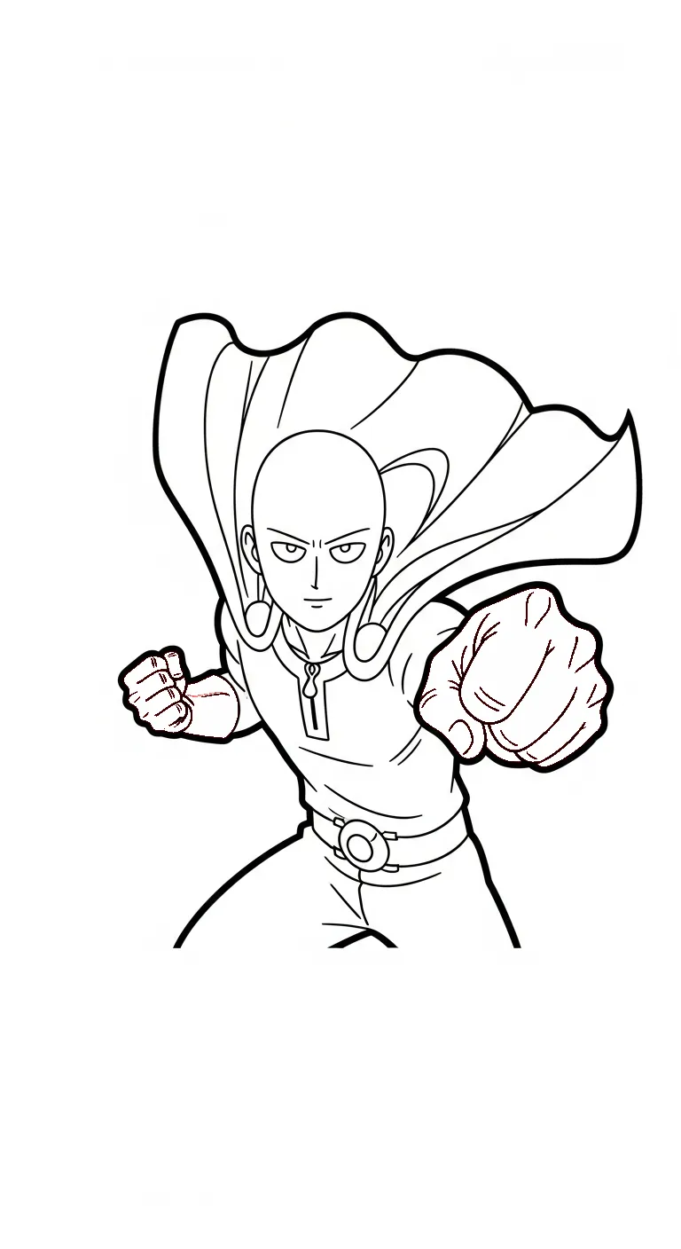 tranh tô màu Saitama cho trẻ em