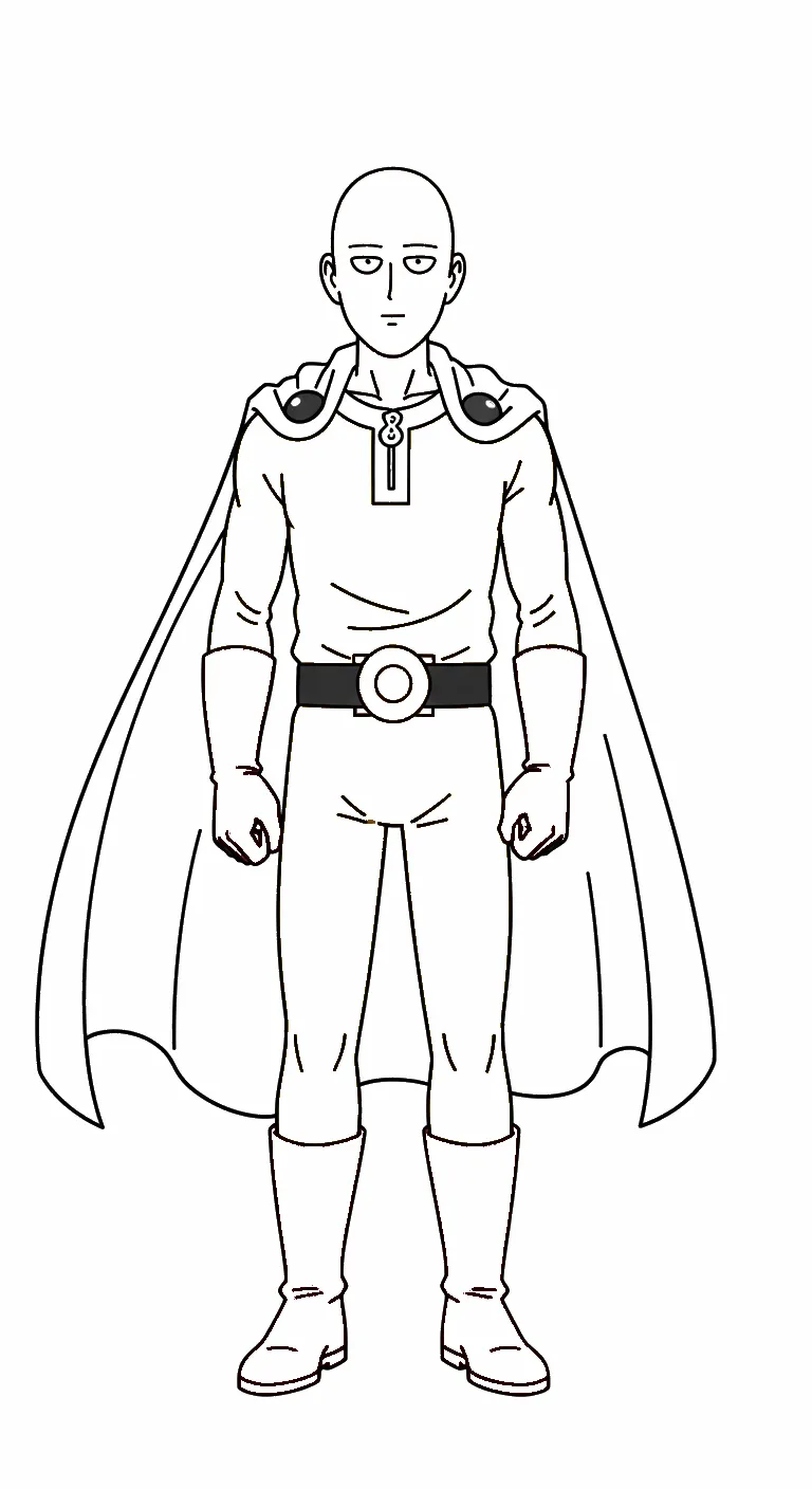 tranh tô màu Saitama cho bé đơn giản