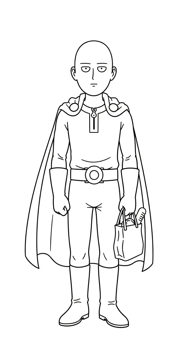 hình tô màu Saitama cho bé tải miễn phí