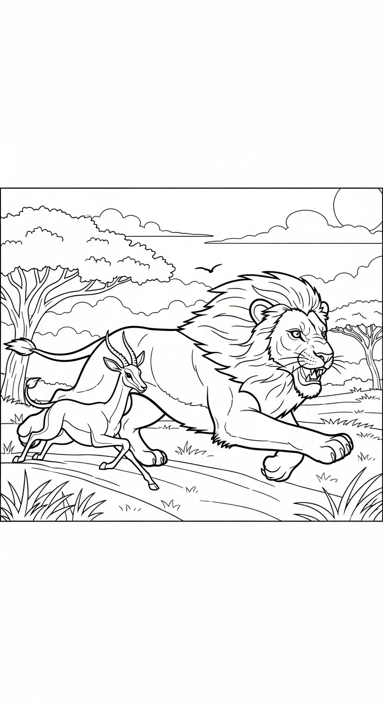 file pdf hình tô màu Tranh Tô Màu Sư Tử cho bé