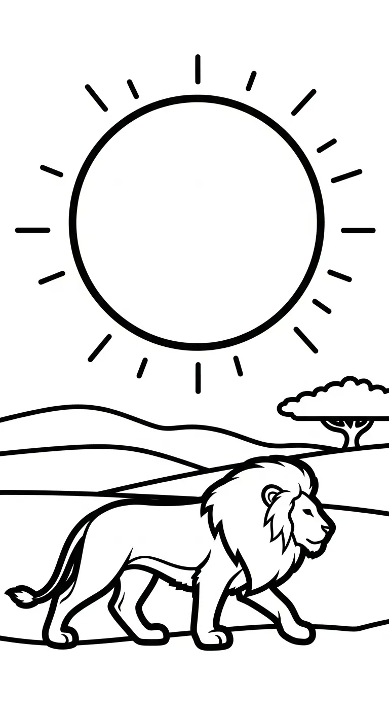 in tranh tô màu Tranh Tô Màu Sư Tử cho bé 5 tuổi 1