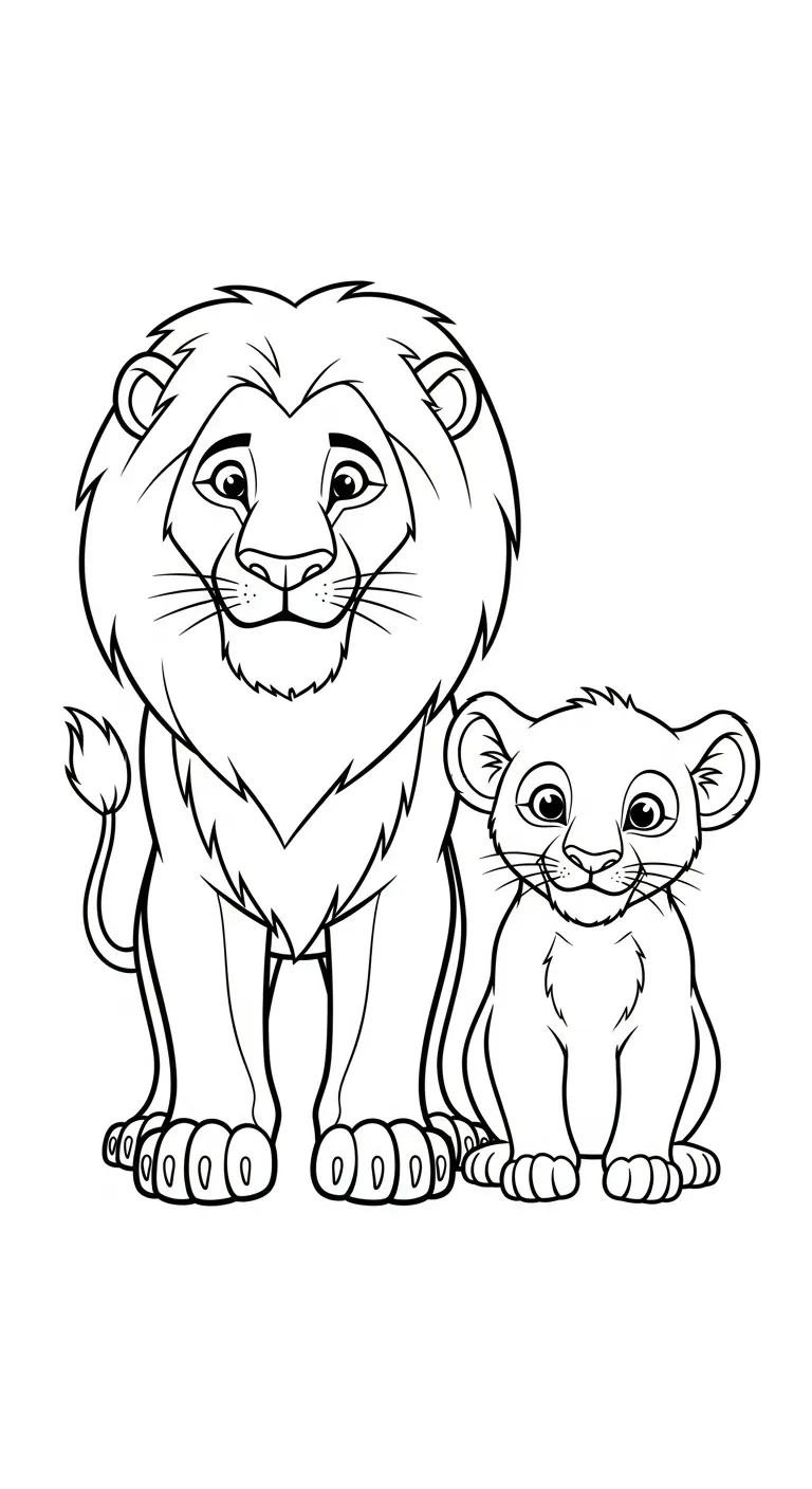 tải tranh tô màu Tranh Tô Màu Sư Tử cho bé 3 tuổi