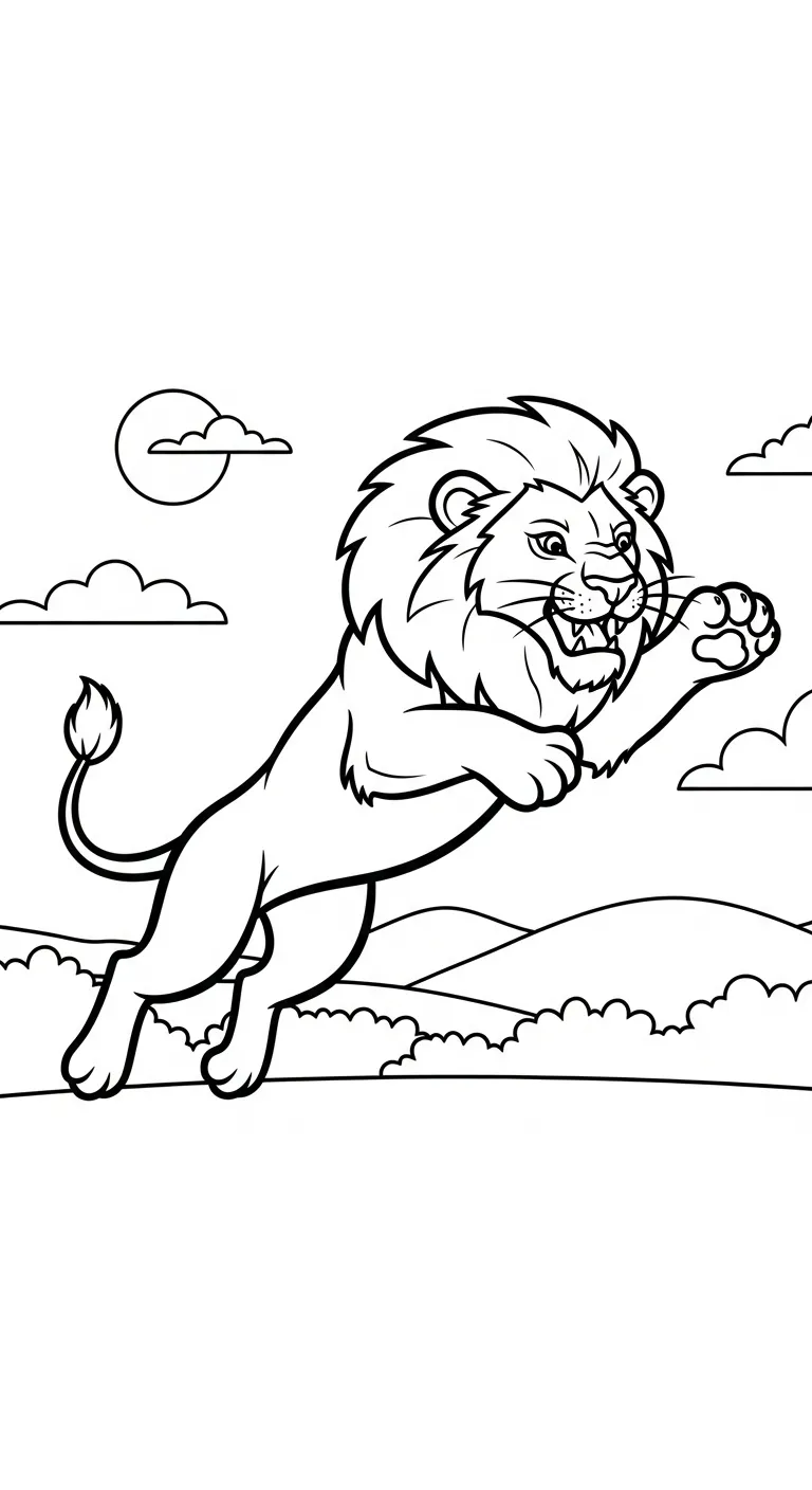 hình tô màu Tranh Tô Màu Sư Tử cho bé 4 tuổi miễn phí