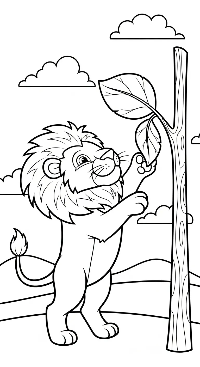 tải tranh tô màu Tranh Tô Màu Sư Tử cho bé 4 tuổi