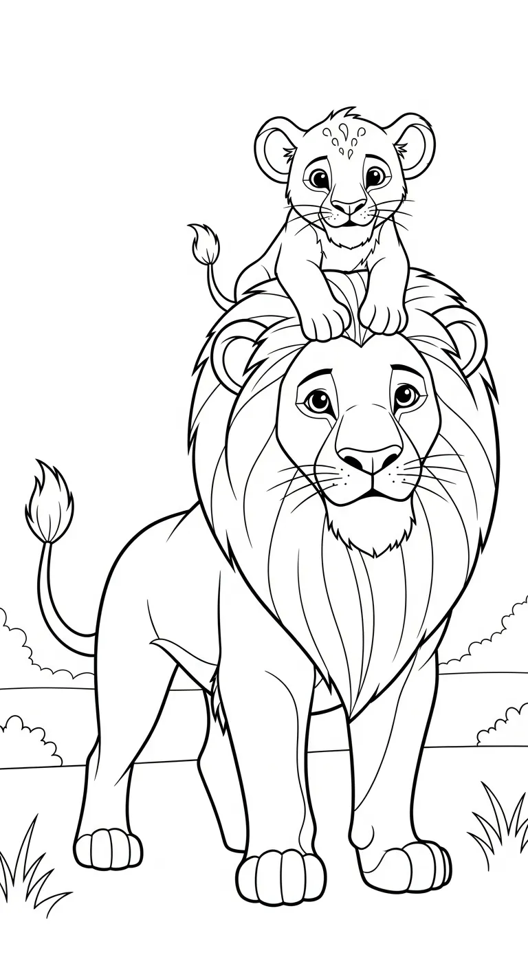 file hình tô màu Tranh Tô Màu Sư Tử cho bé in