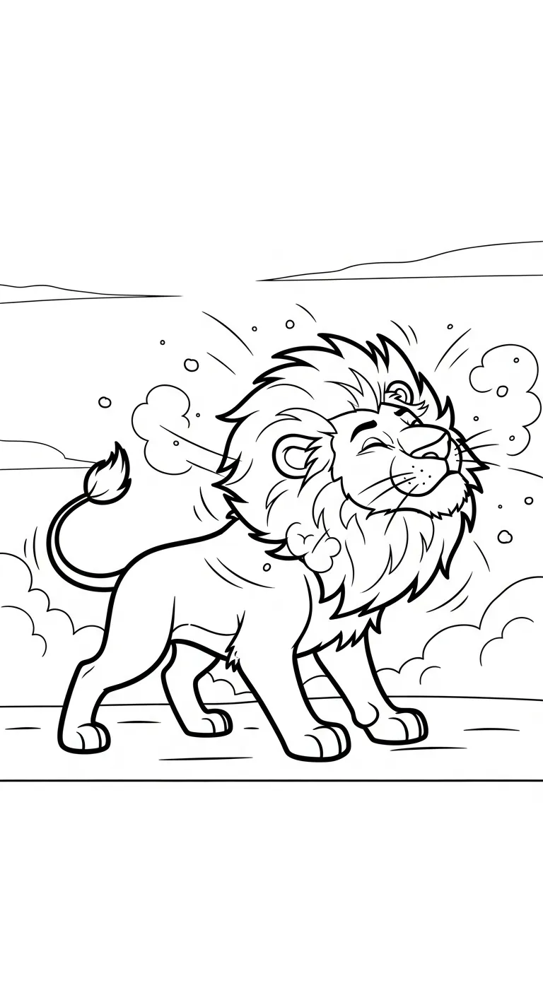 in tranh tô màu Tranh Tô Màu Sư Tử cho bé 3 tuổi