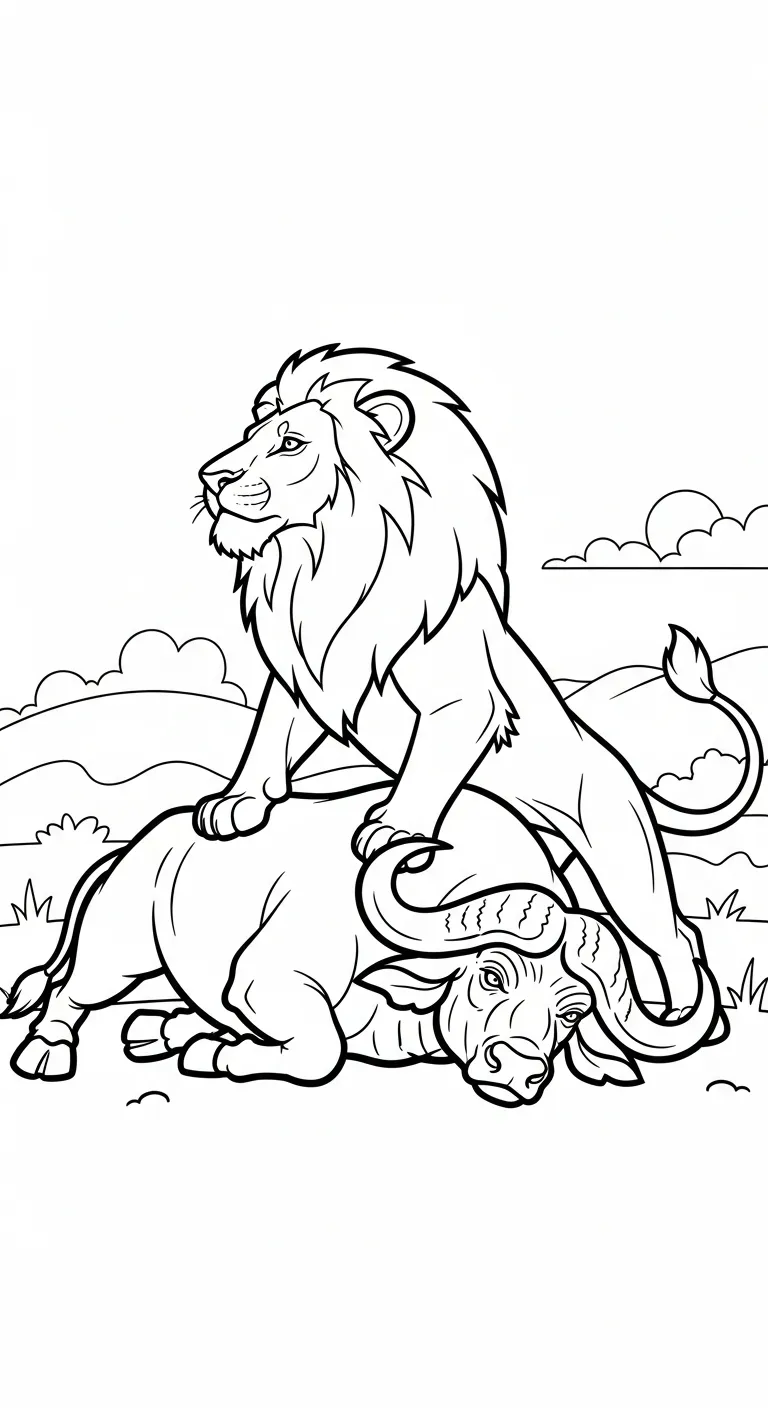 tải tranh tô màu Tranh Tô Màu Sư Tử cho bé 7 tuổi