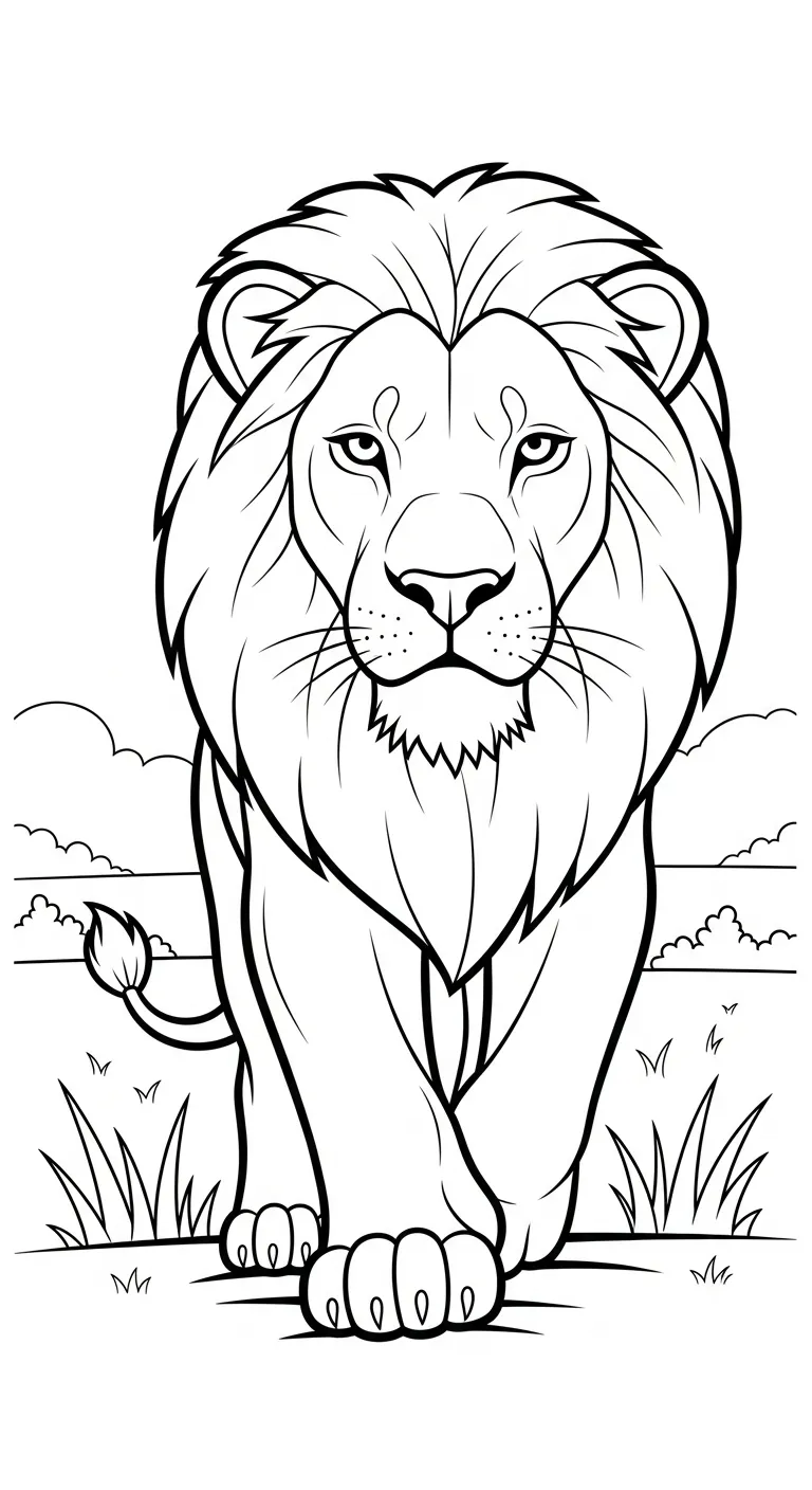 in tranh tô màu Tranh Tô Màu Sư Tử cho bé 7 tuổi