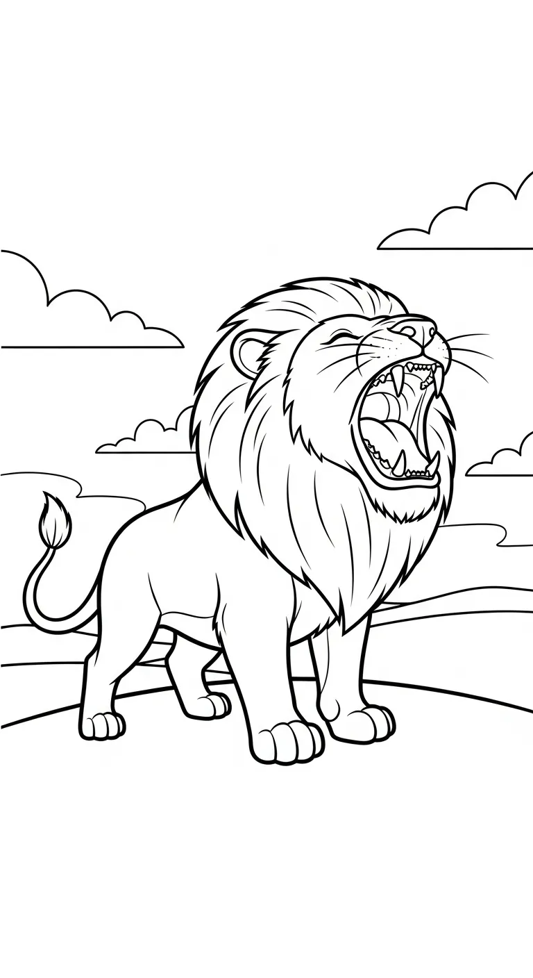 in hình tô màu Tranh Tô Màu Sư Tử cho bé 5 tuổi