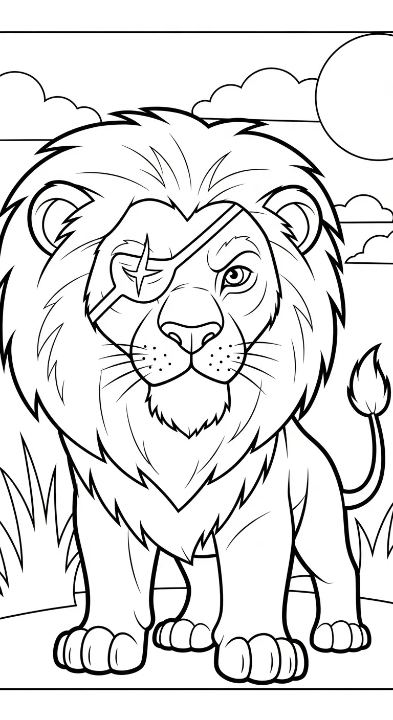 in hình tô màu Tranh Tô Màu Sư Tử cho bé 7 tuổi 1