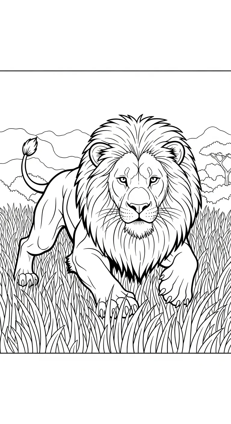 tải hình tô màu Tranh Tô Màu Sư Tử cho bé 6 tuổi