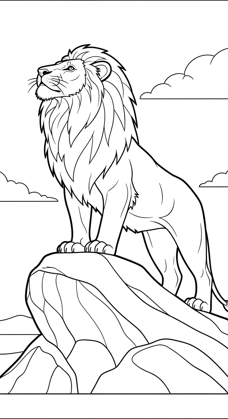 hình tô màu Tranh Tô Màu Sư Tử cho bé 5 tuổi miễn phí