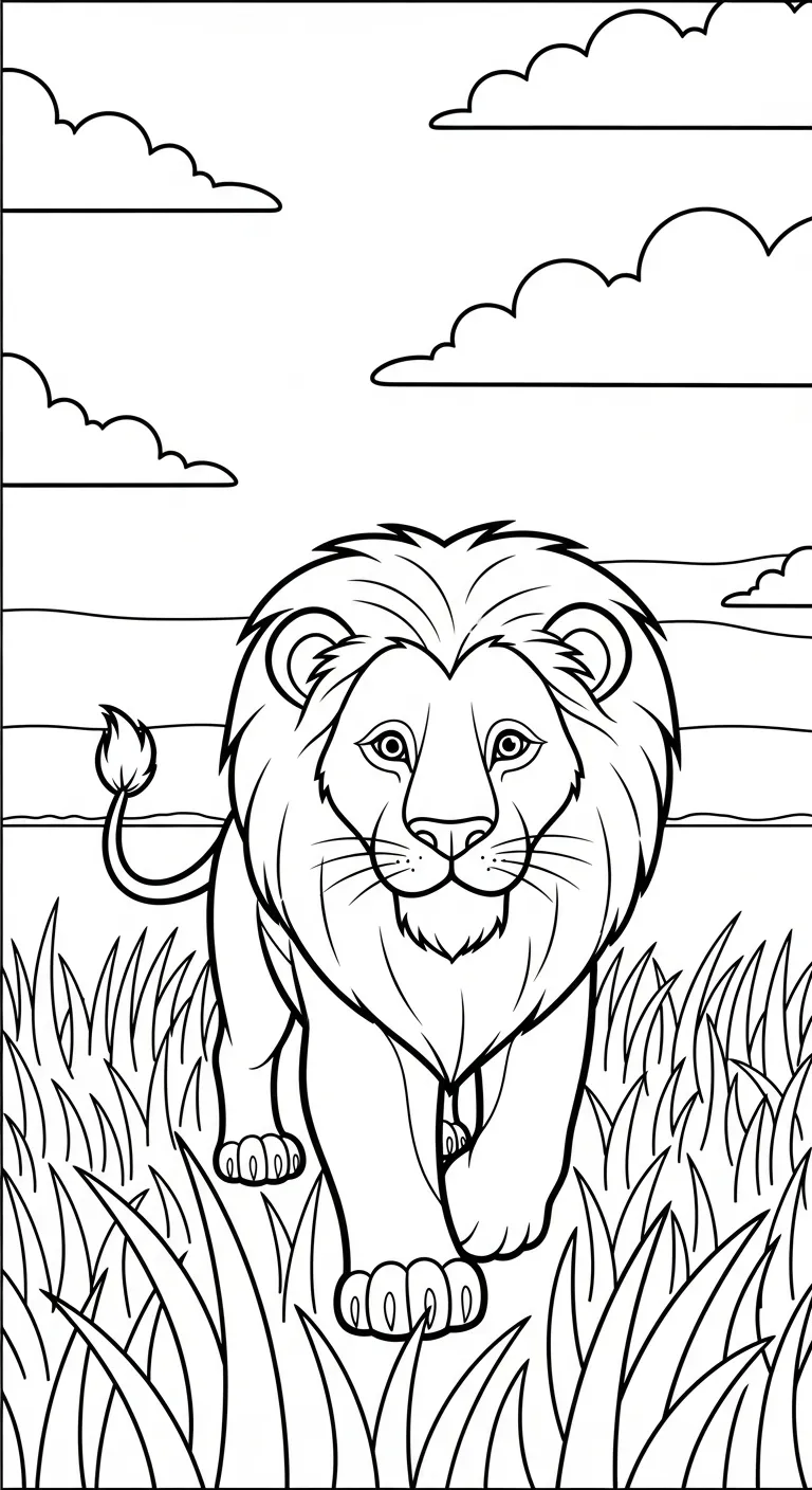 hình tô màu Tranh Tô Màu Sư Tử cho bé 7 tuổi