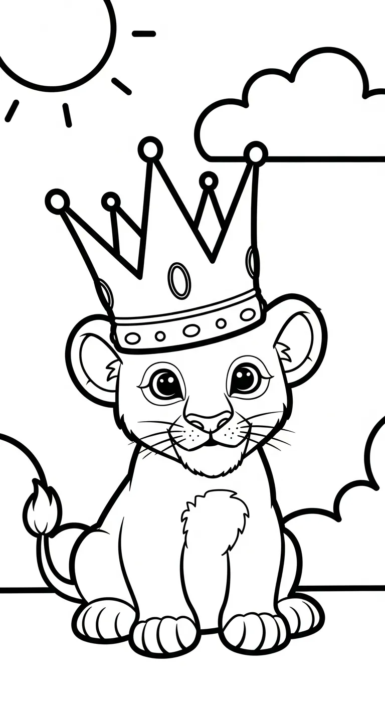 tranh tô màu Tranh Tô Màu Sư Tử cho bé 3 tuổi miễn phí