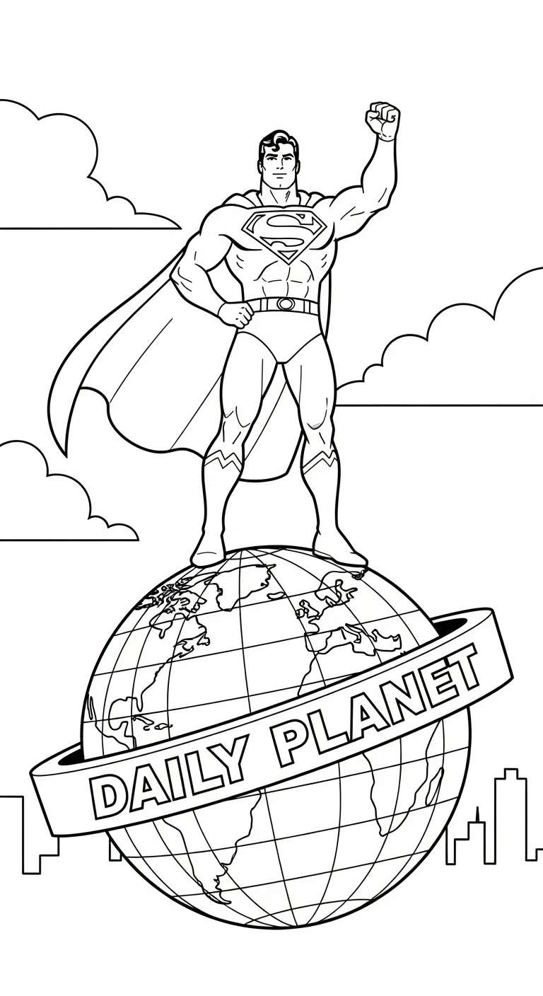 hình tô màu Tranh Tô Màu Superman cho bé 6 tuổi