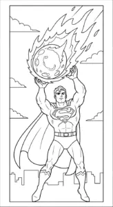 tải hình tô màu Tranh Tô Màu Superman cho bé