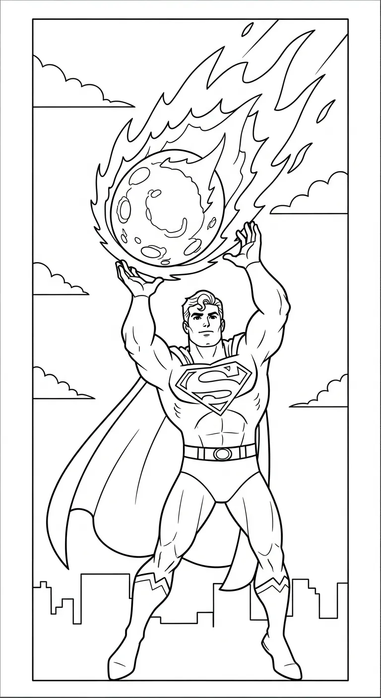 tải hình tô màu Tranh Tô Màu Superman cho bé