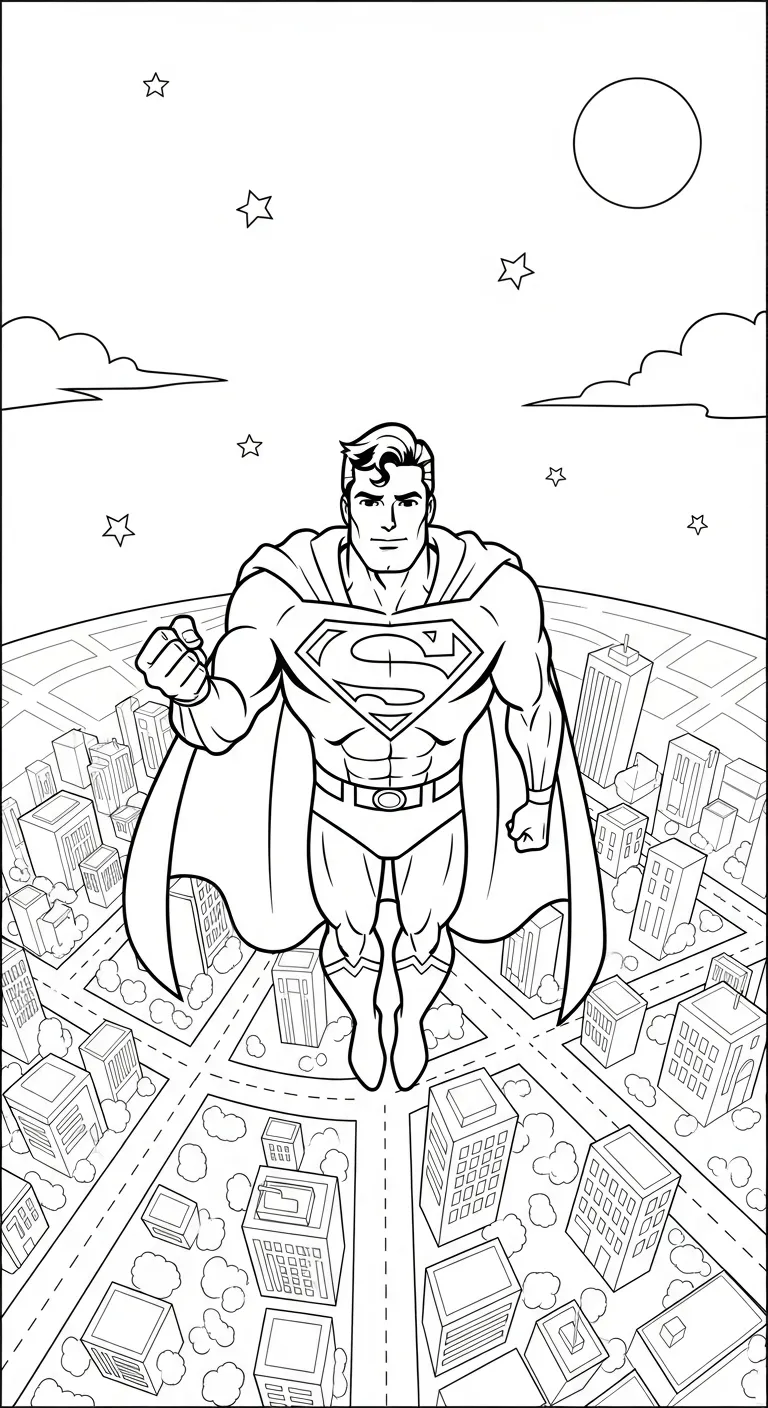 tranh tô màu Tranh Tô Màu Superman rõ nét