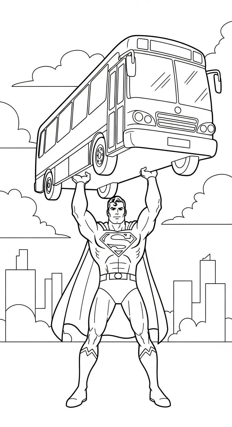 in tranh tô màu Tranh Tô Màu Superman cho bé 7 tuổi