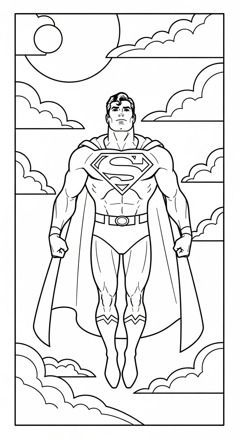 hình tô màu Tranh Tô Màu Superman cho bé 4 tuổi miễn phí