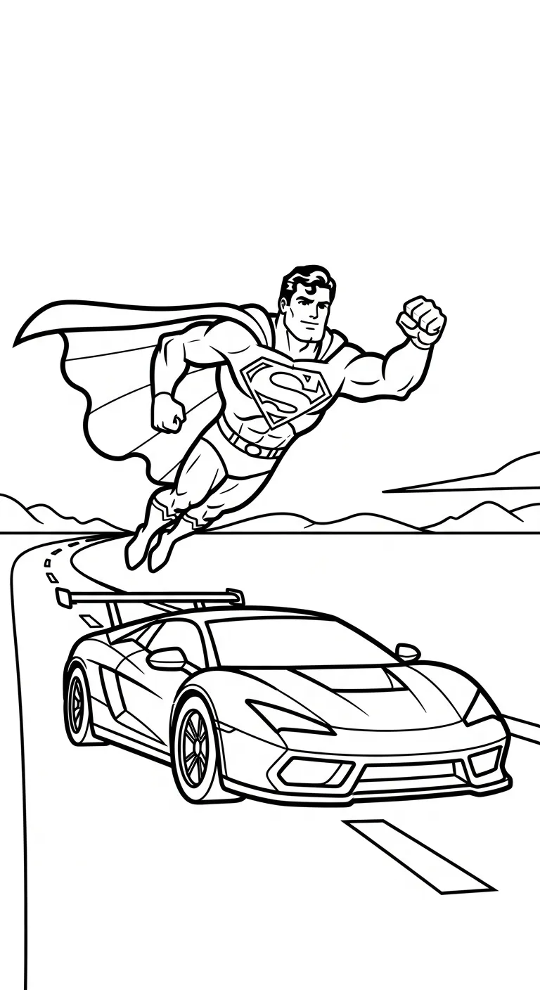 tải hình tô màu Tranh Tô Màu Superman cho bé 4 tuổi