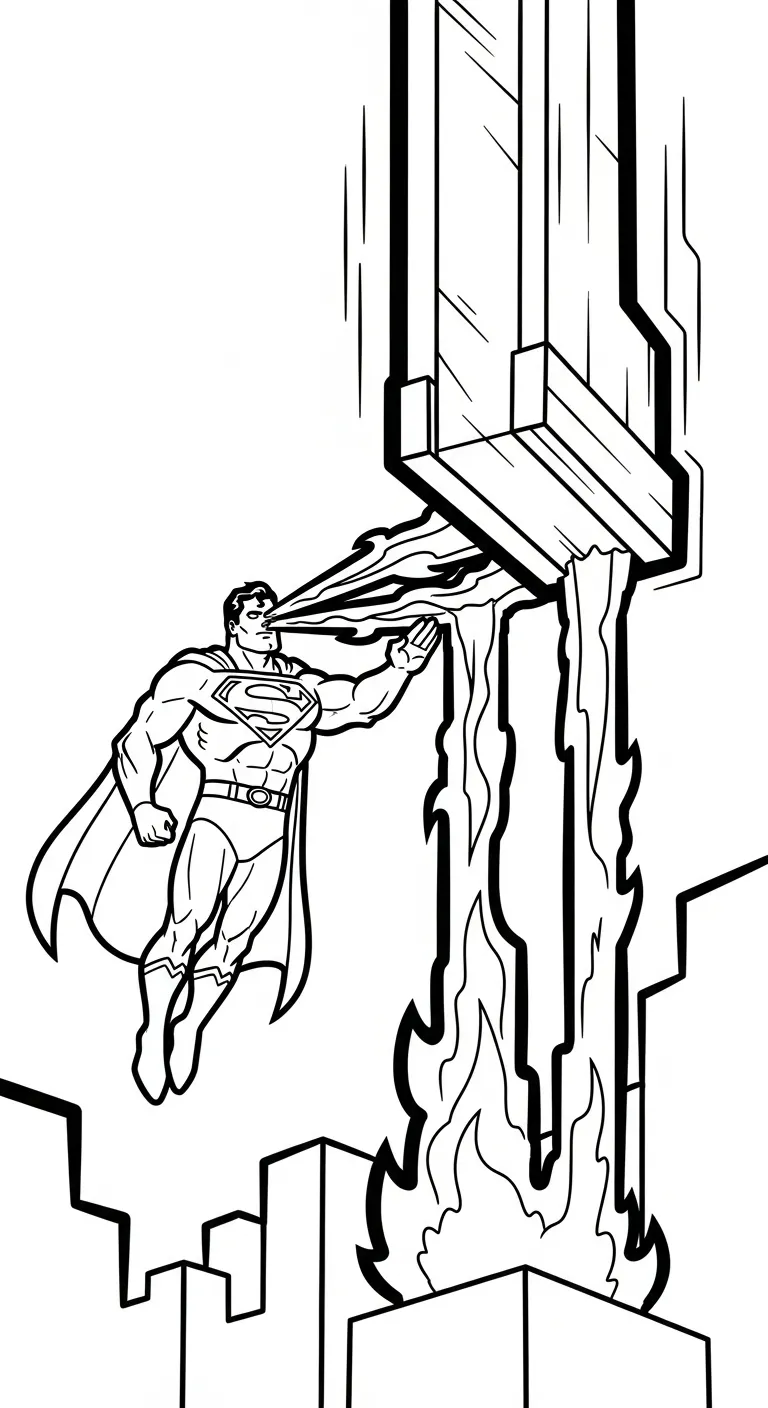 file pdf tranh tô màu Tranh Tô Màu Superman cho bé