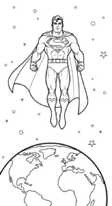 hình tô màu Tranh Tô Màu Superman cho bé đơn giản