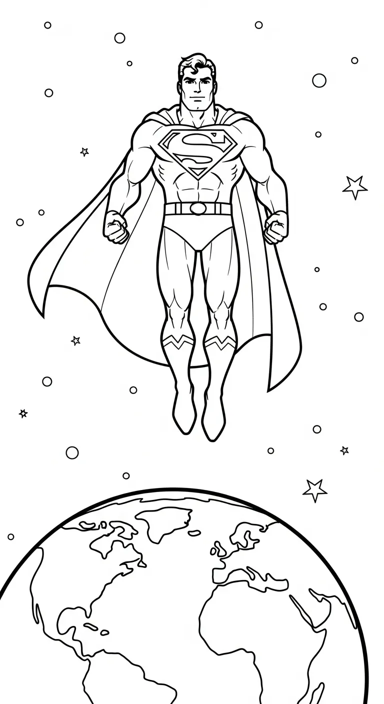 hình tô màu Tranh Tô Màu Superman cho bé đơn giản