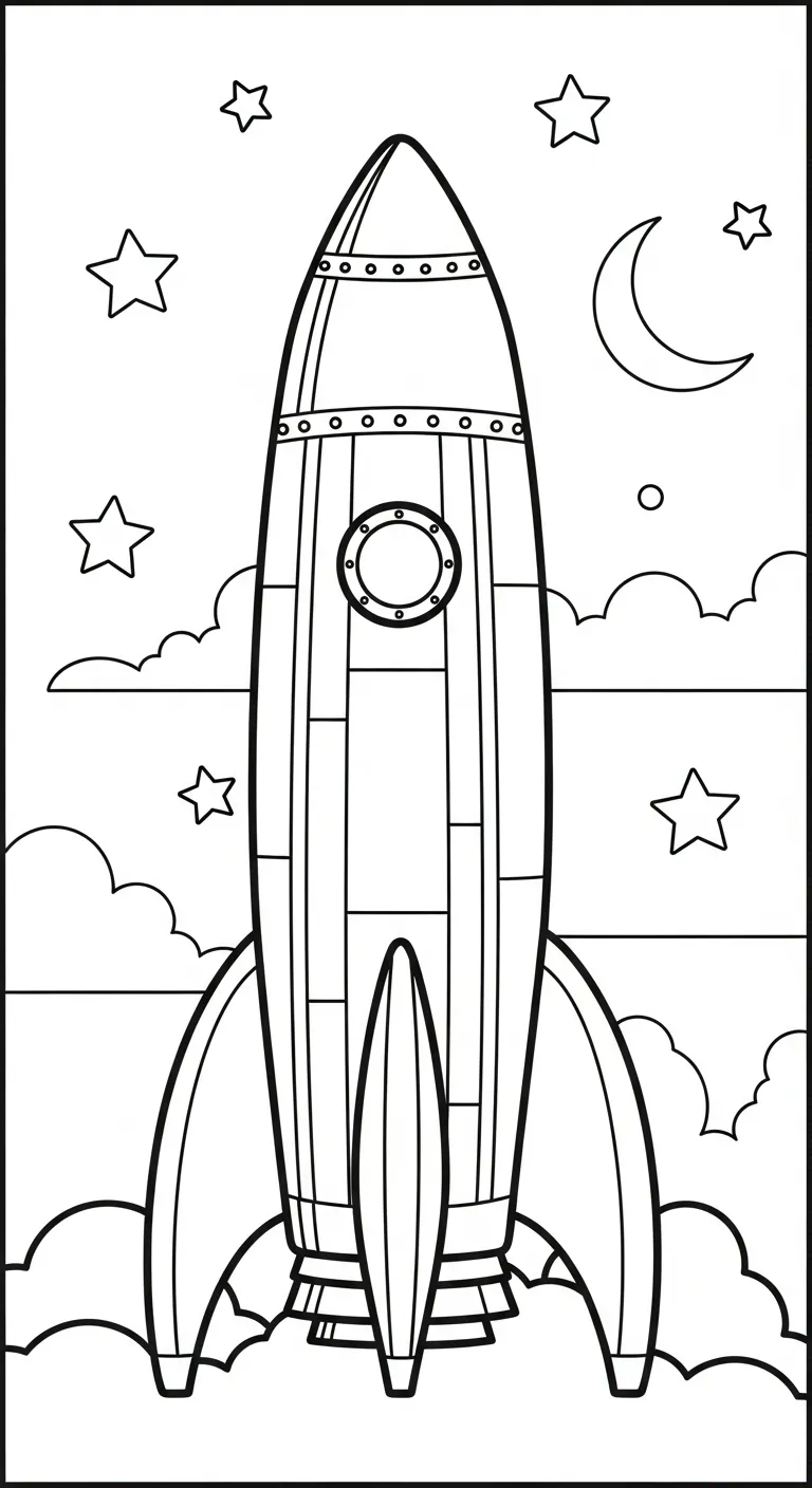 file tranh tô màu Tranh Tô Màu Tàu Vũ Trụ cho bé in