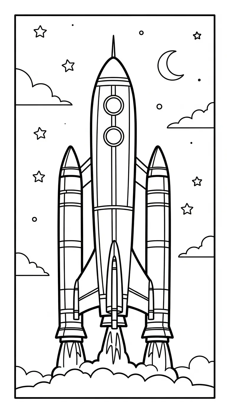 hình tô màu Tranh Tô Màu Tàu Vũ Trụ cho bé 3 tuổi miễn phí