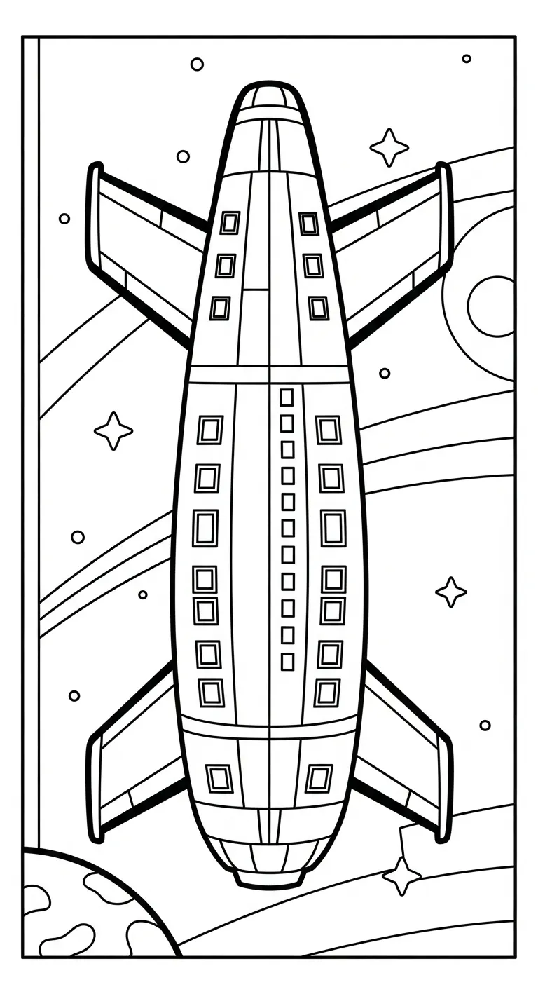 tải tranh tô màu Tranh Tô Màu Tàu Vũ Trụ miễn phí
