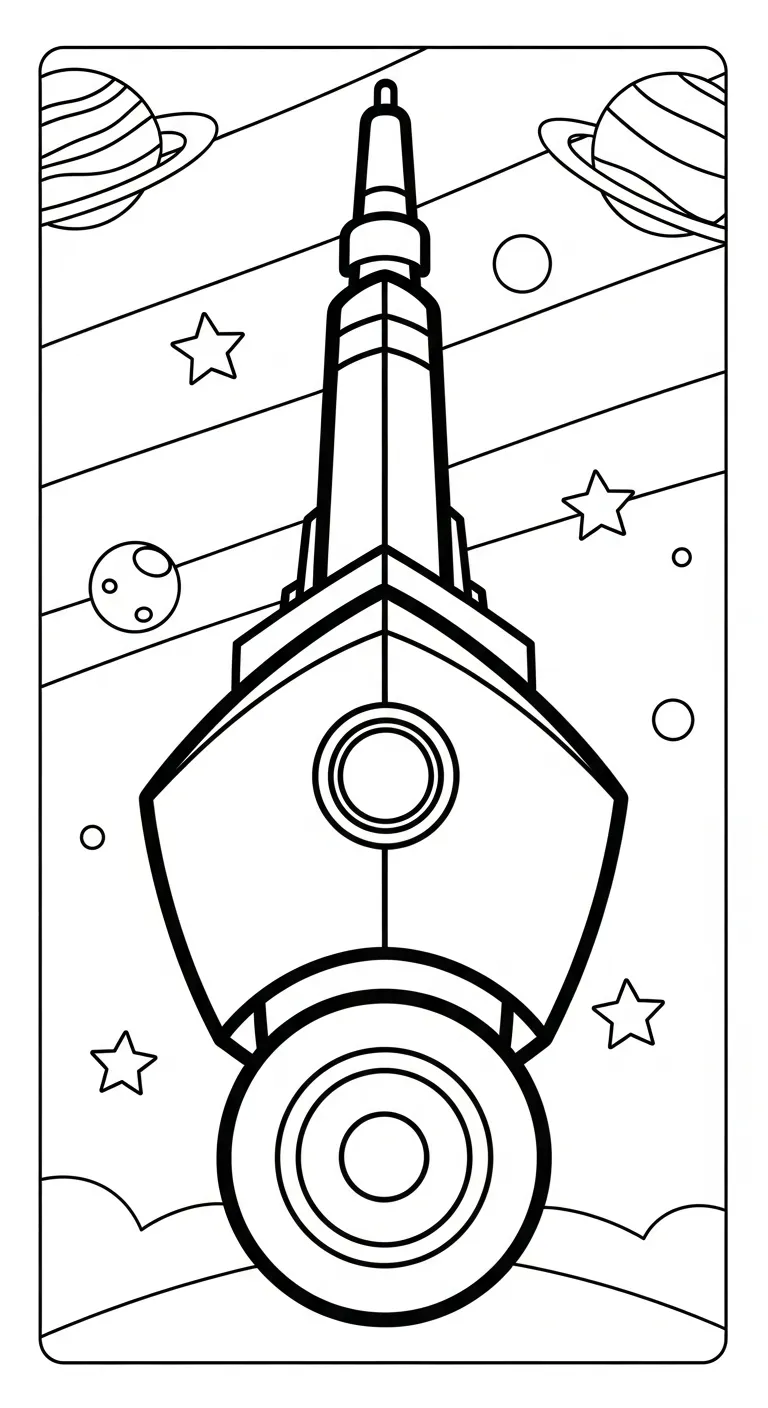 tải tranh tô màu Tranh Tô Màu Tàu Vũ Trụ cho bé miễn phí