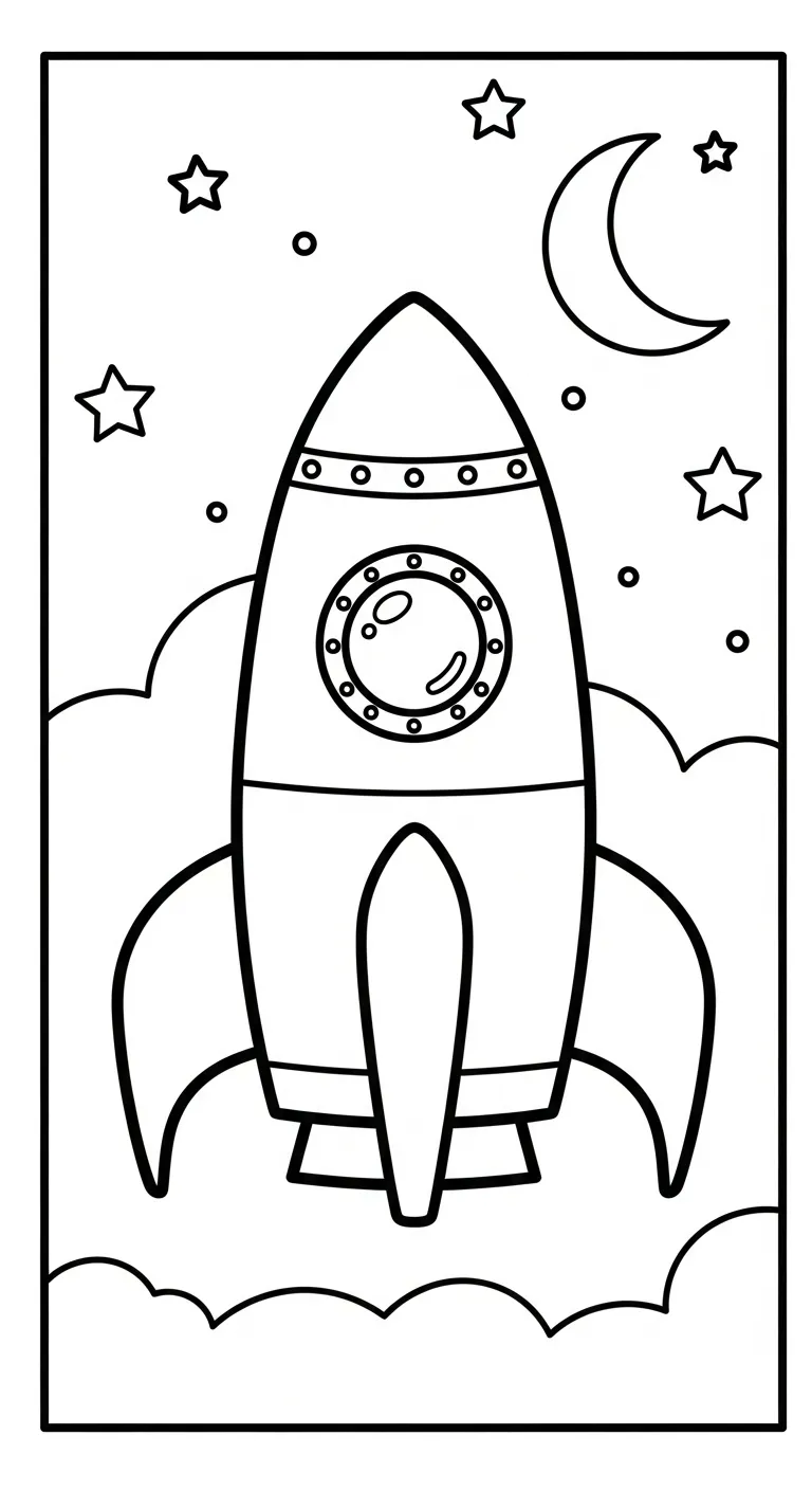 mẫu hình tô màu Tranh Tô Màu Tàu Vũ Trụ cho bé