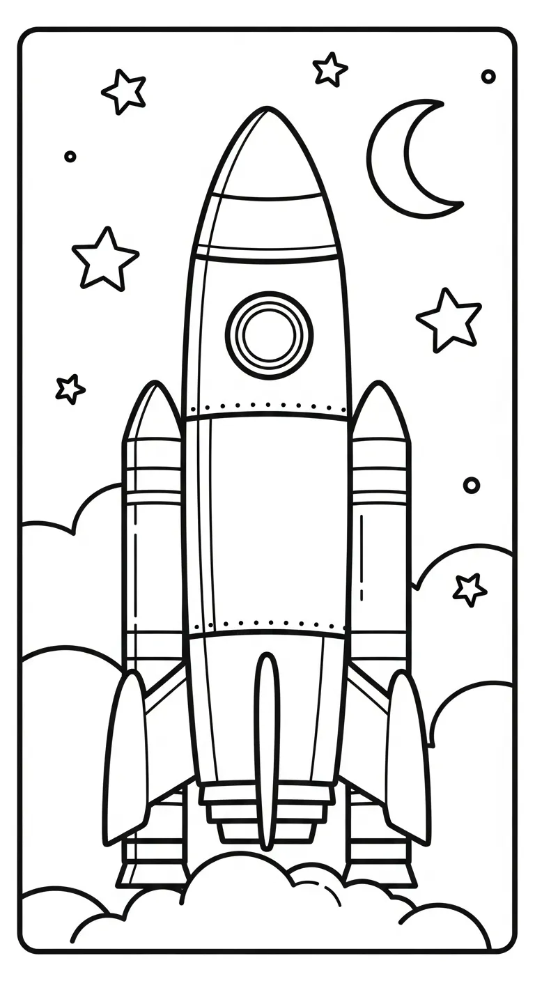 tranh tô màu Tranh Tô Màu Tàu Vũ Trụ cho bé 4 tuổi