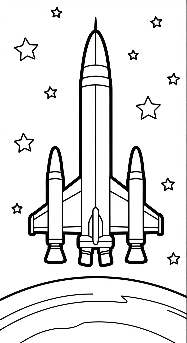 file pdf hình tô màu Tranh Tô Màu Tàu Vũ Trụ cho bé