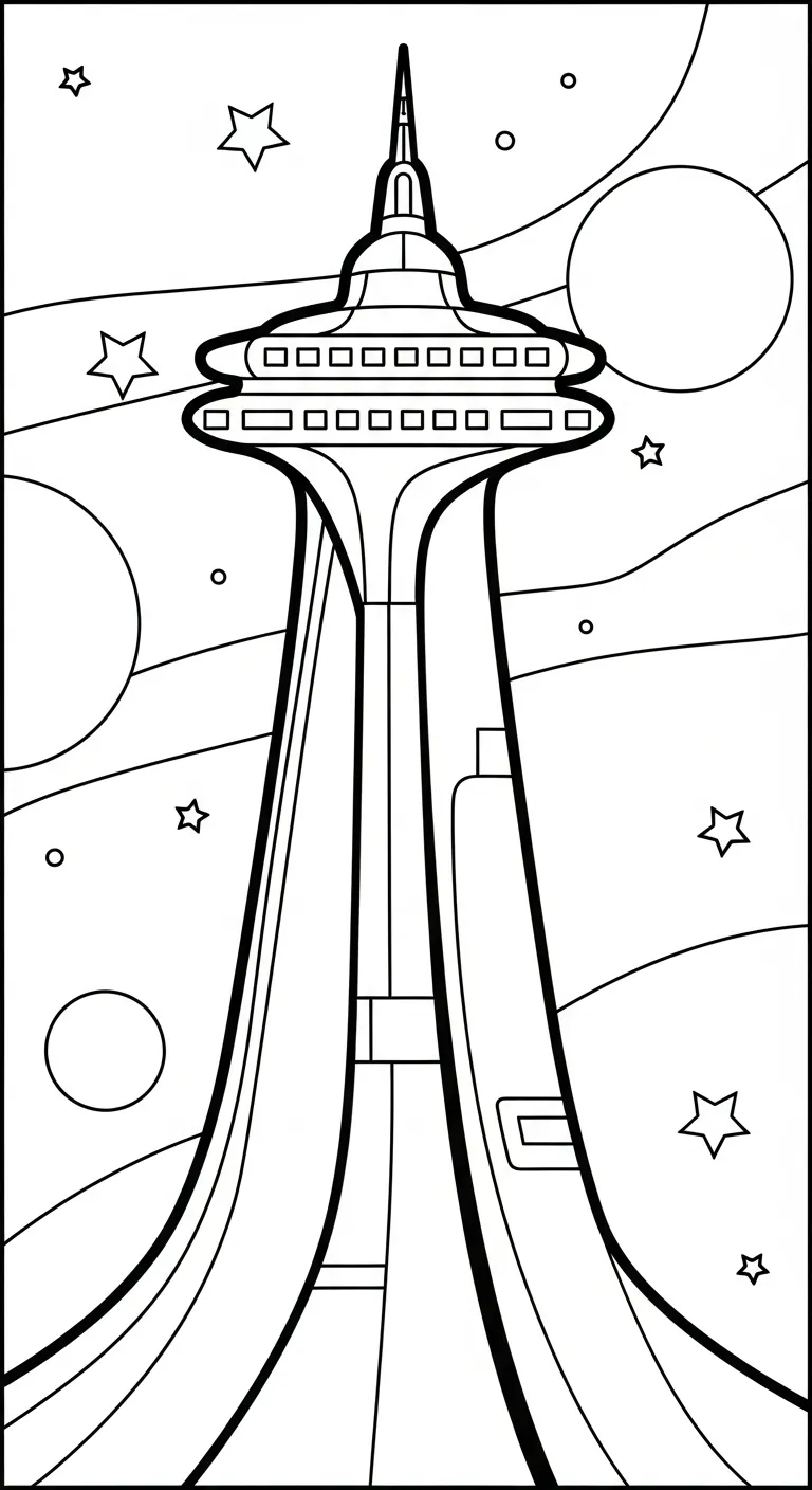 tranh tô màu Tranh Tô Màu Tàu Vũ Trụ cho bé 4 tuổi 1