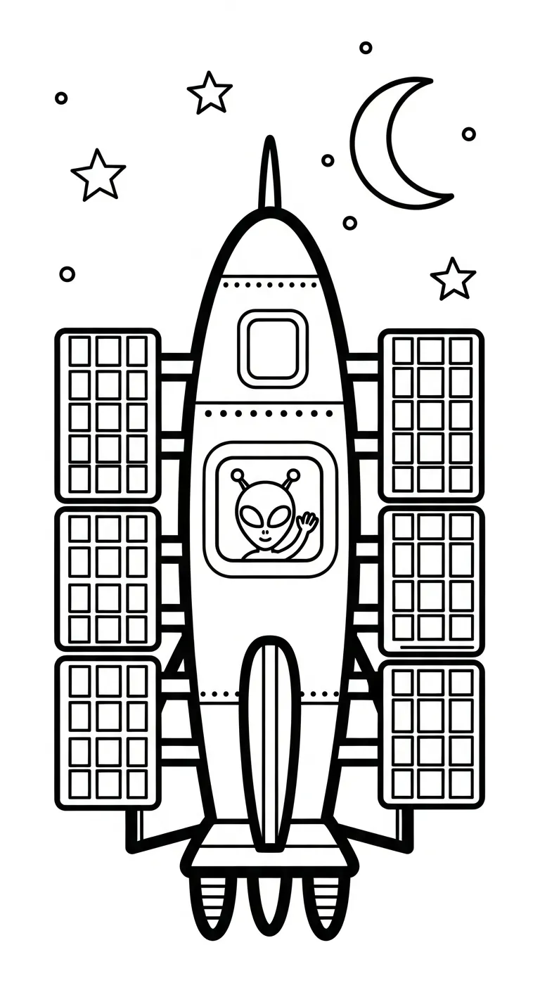 in hình Tranh Tô Màu Tàu Vũ Trụ cho bé tập tô 1