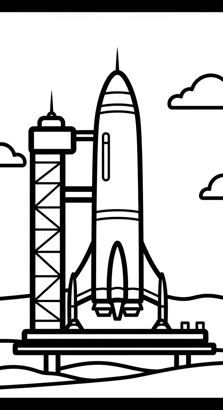 hình tô màu Tranh Tô Màu Tàu Vũ Trụ cho bé 4 tuổi miễn phí