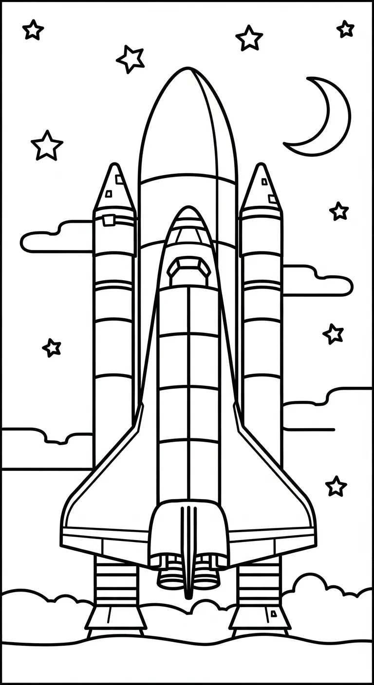 tranh tô màu Tranh Tô Màu Tàu Vũ Trụ cho bé 6 tuổi