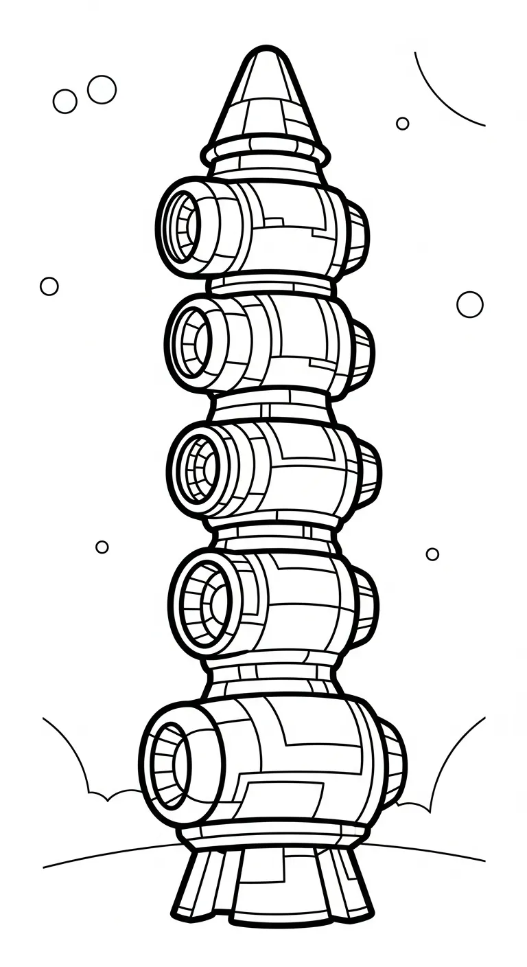 hình tô màu Tranh Tô Màu Tàu Vũ Trụ cho bé 6 tuổi miễn phí